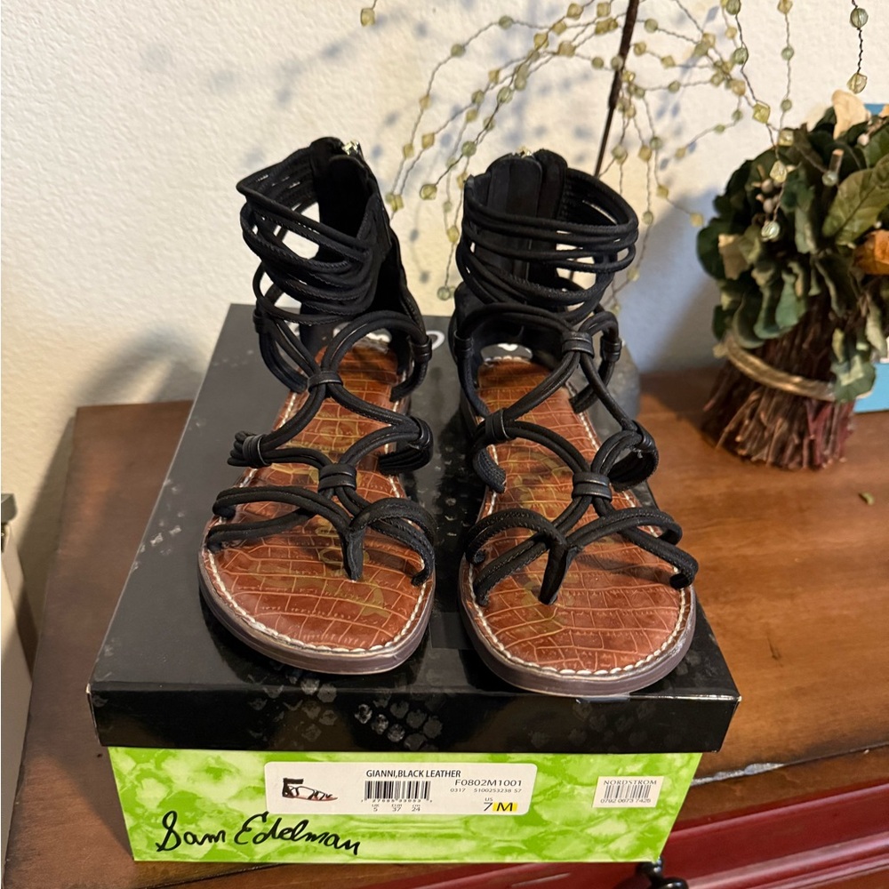 Sam Edelman Black Gladiator Sandals